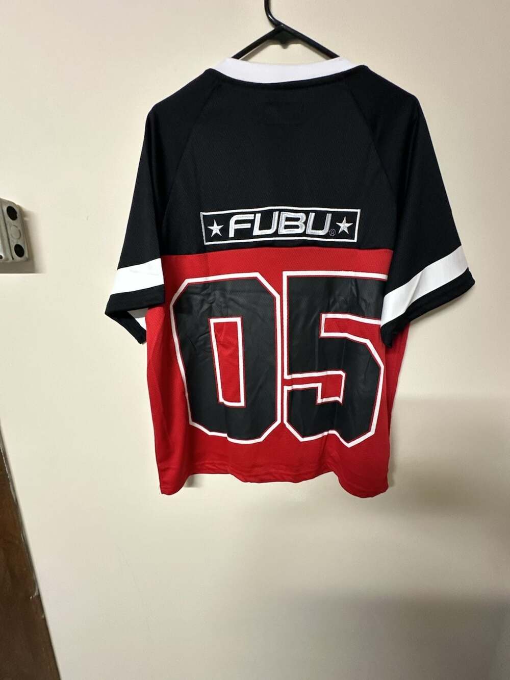 FUBU 05 Number Football Jersey Black Red White Size M New With Tags